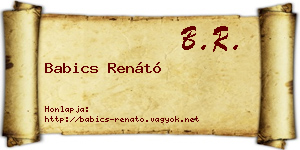Babics Renátó névjegykártya